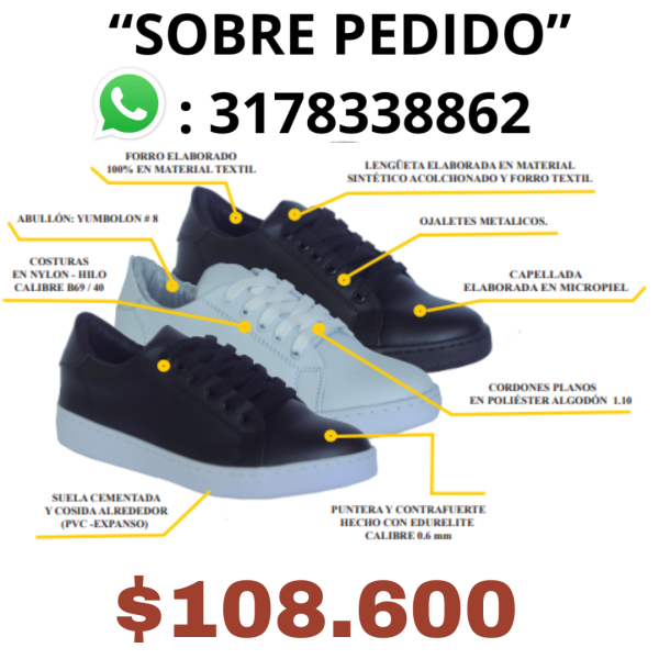 Tenis Unisex Cuero Azul - Imagen 2