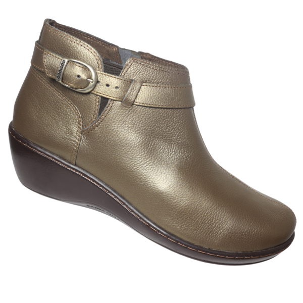 Romulo Bota Cuero Ref 6414 Café Metal
