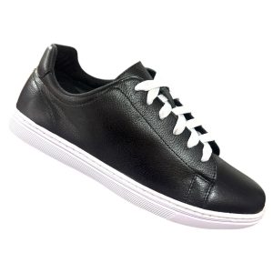 Romulo Tenis Cuero Unisex Ref 9193 Negro x Blanco