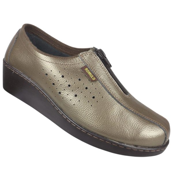 Romulo Botin Cuero Ref 0875 Café Metal